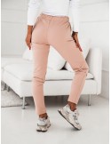 Pantaloni de trening dama bej din bumbac 0560 - Magazin online - Boutique